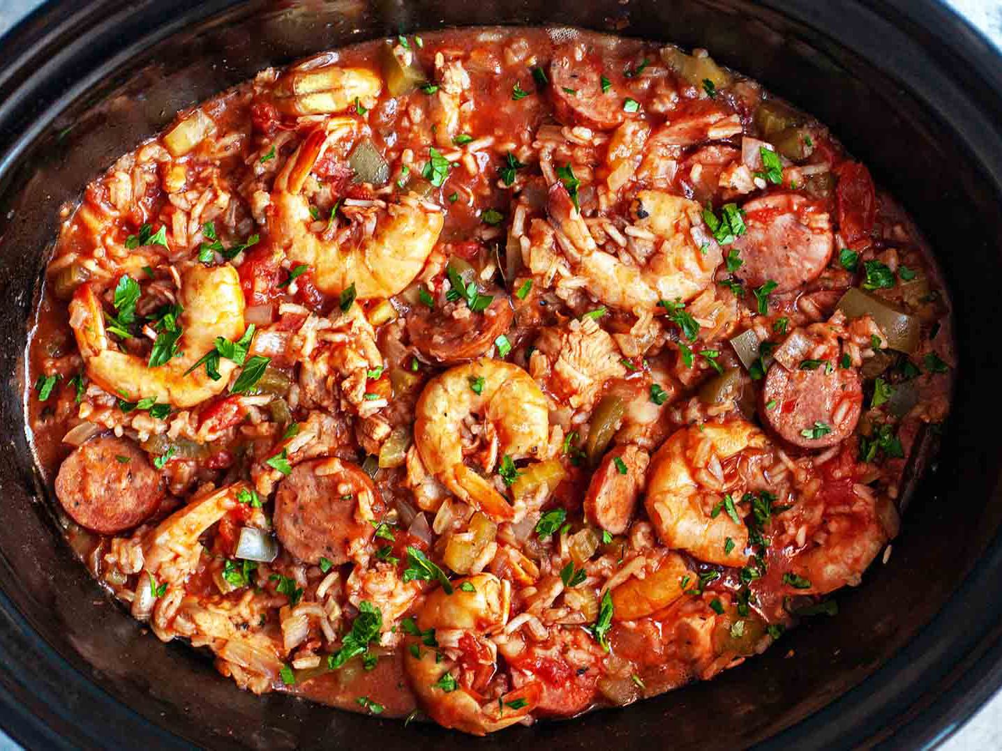 Pan Of Smoked Shrimp Smoked Chicken & Sausage Jambalaya Pan (6-8)